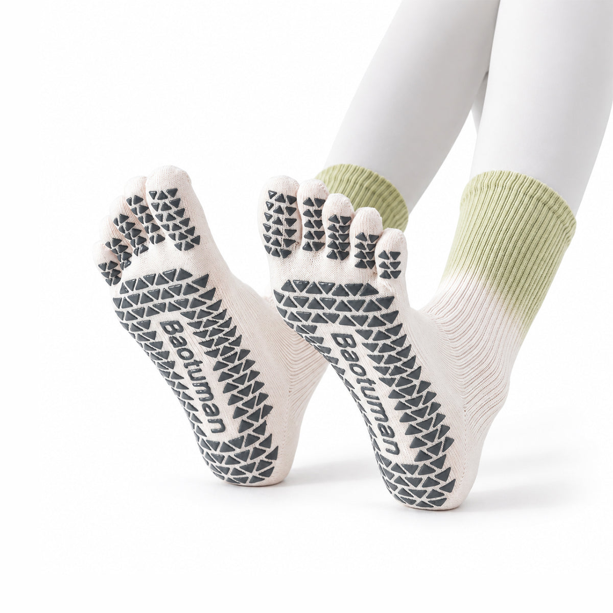Professional Mid-Calf Non-Slip Yoga Socks – Split-Toe/Five-Toe Design for Indoor Sports, Dance, Fitness, and Pilates
