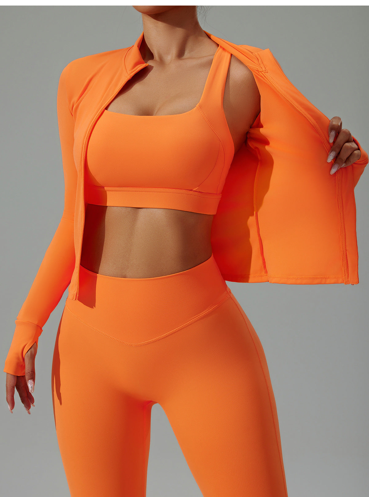 New Fitted Yoga Set: 3-Piece Quick-Dry Fitness Outfit with Cardigan and Running Gear