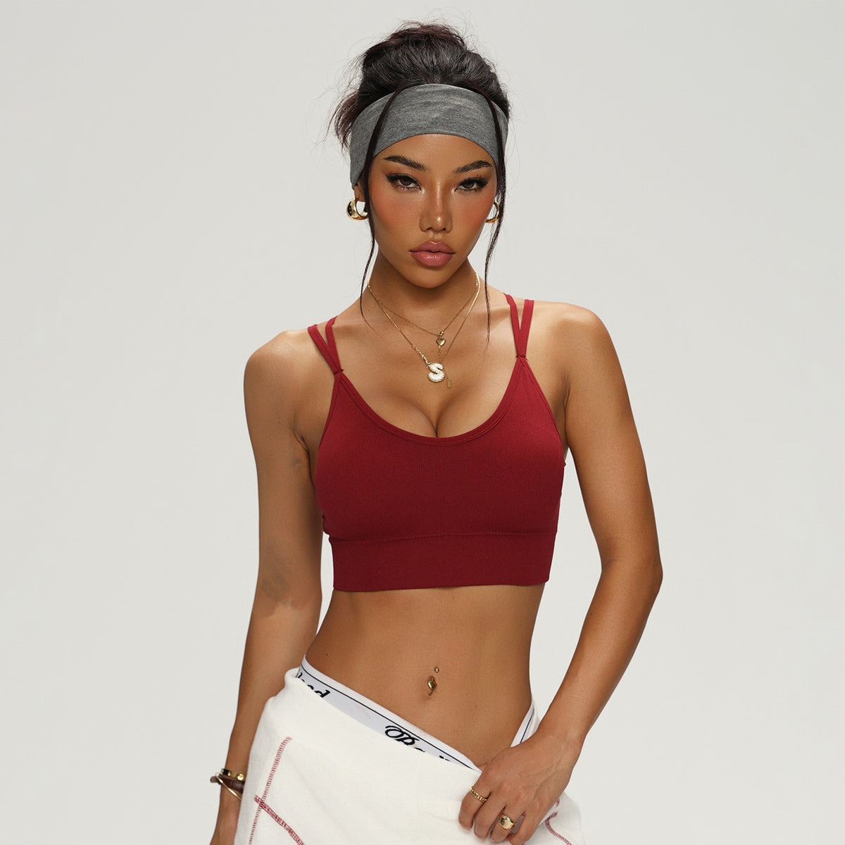 Quick-dry, breathable, "naked-feel" yoga sports bra with a beautiful back design.
