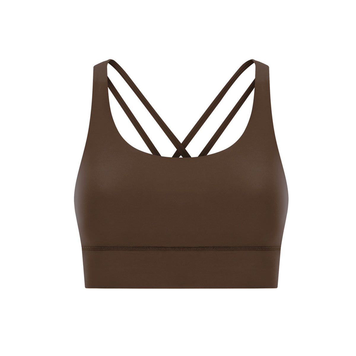 High-Impact Yoga Sports Bra with Crisscross Back – Double-Sided Brushed "Nude-Feel" Fabric, Shock-Absorbing & Push-Up Support