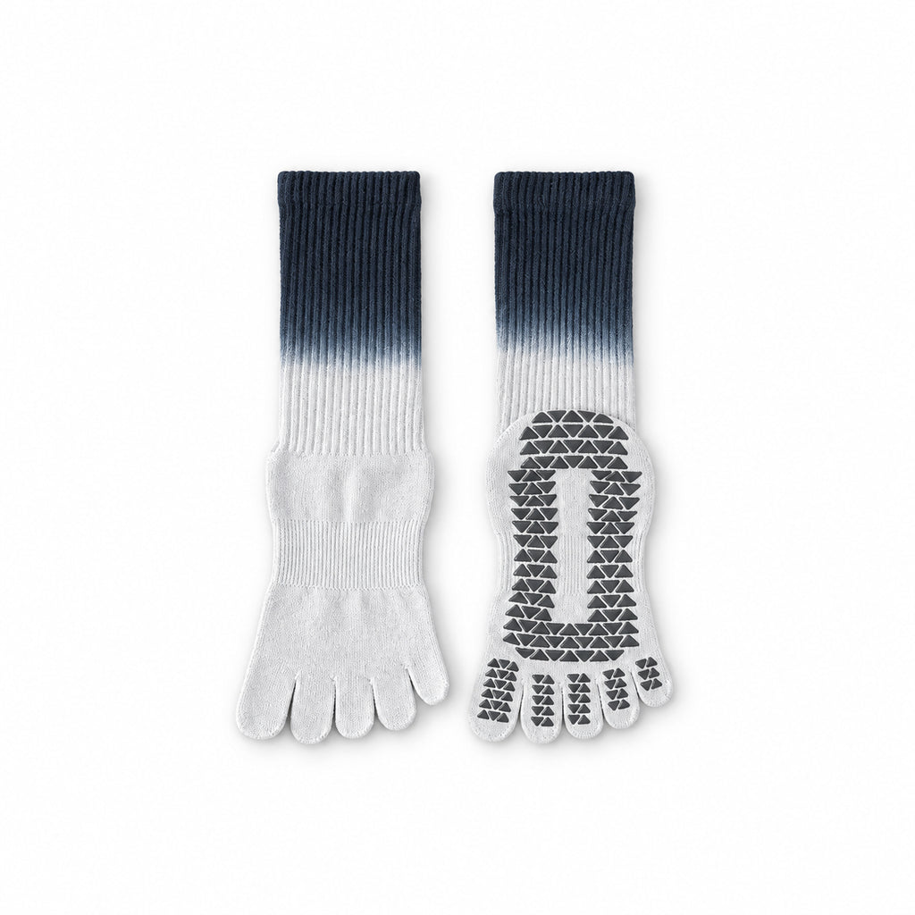 Professional Mid-Calf Non-Slip Yoga Socks – Split-Toe/Five-Toe Design for Indoor Sports, Dance, Fitness, and Pilates