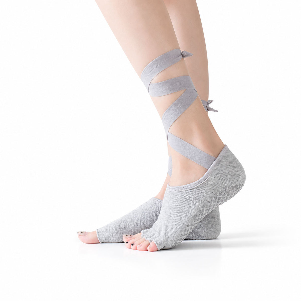 Professional Non-Slip Pilates Yoga Socks with Straps and Separate Toes
