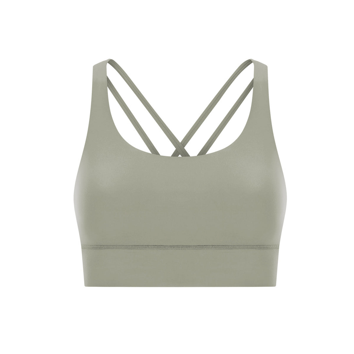 High-Impact Yoga Sports Bra with Crisscross Back – Double-Sided Brushed "Nude-Feel" Fabric, Shock-Absorbing & Push-Up Support