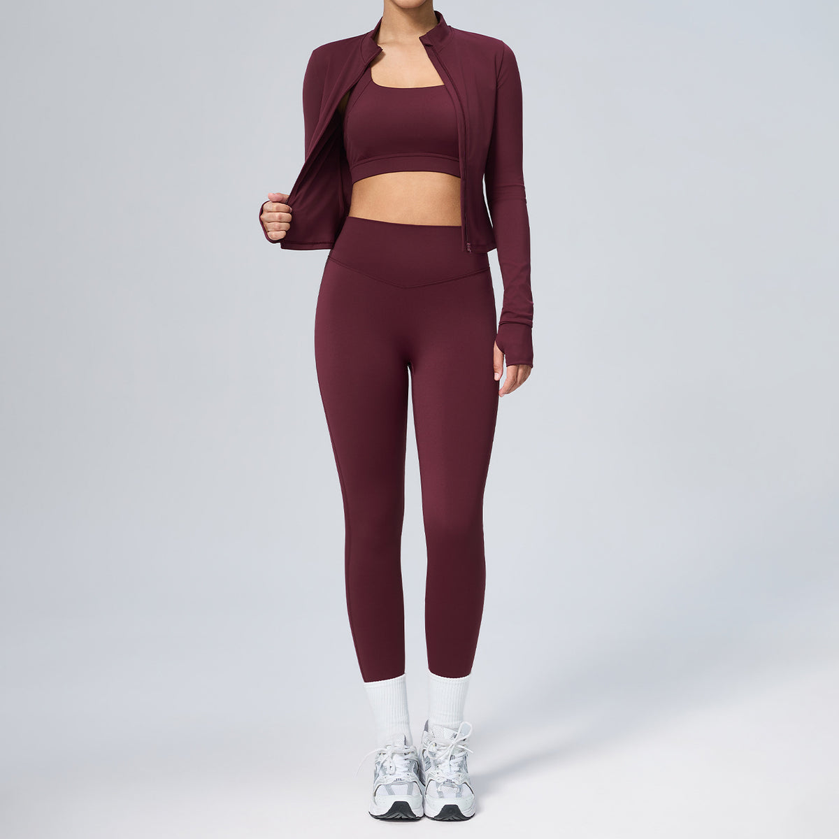 New Fitted Yoga Set: 3-Piece Quick-Dry Fitness Outfit with Cardigan and Running Gear