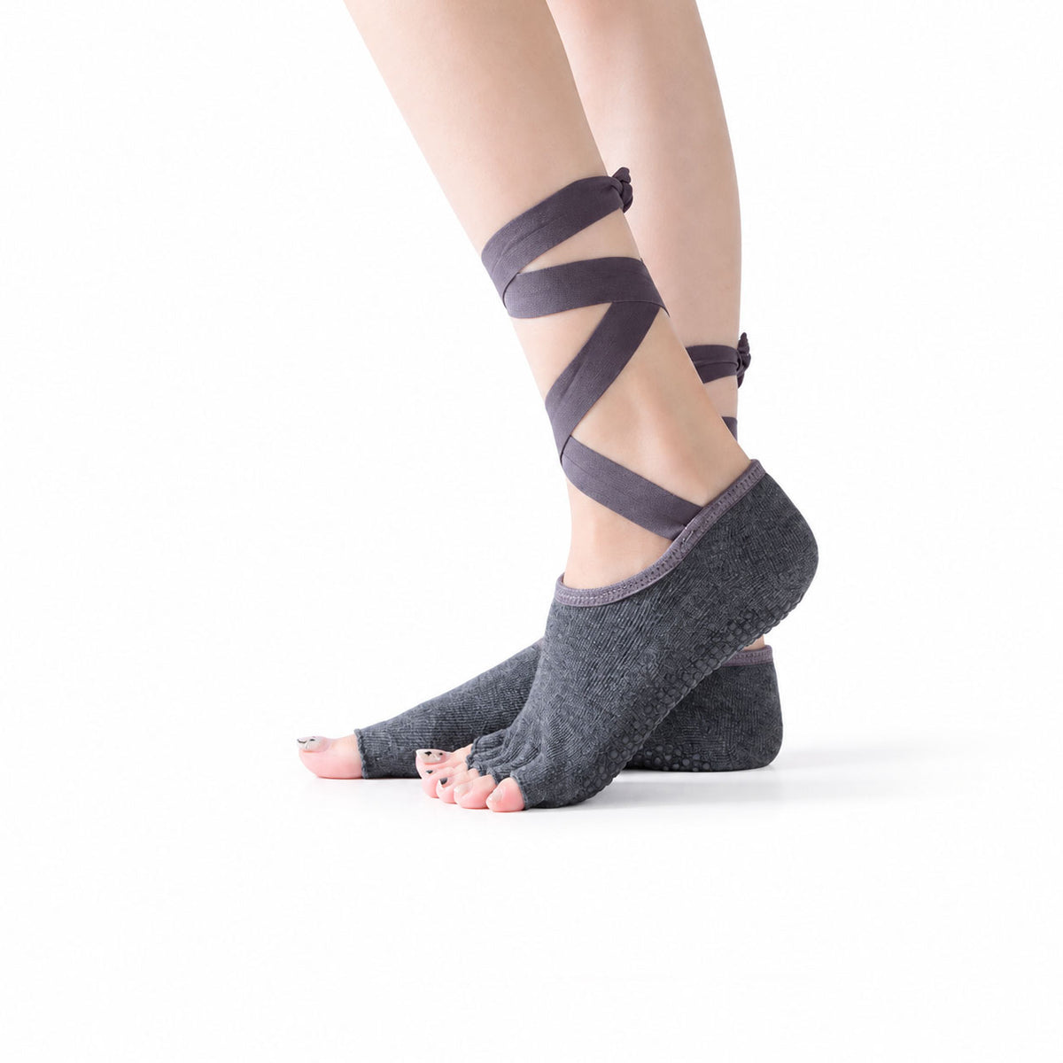 Professional Non-Slip Pilates Yoga Socks with Straps and Separate Toes